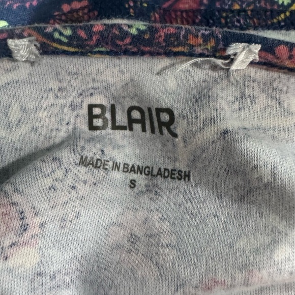 Blair Blue and Pink Paisley Print Long Sleeve Blouse size Small - Picture 7 of 9